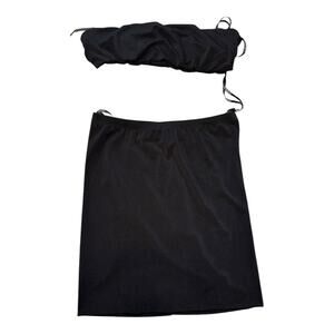NEW Black Halo Women's 2-Piece Bandeau‎ Top & Skirt Set Black Size Medium NWT